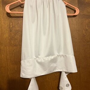Stylish White Halter Top with Button Accents